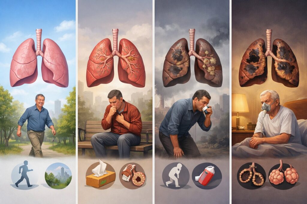 KOAH Belirtilerinin Evreye Göre Değişimi